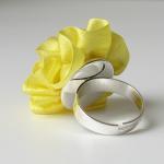 Bright Yellow Ring In Ruffled Silk