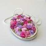 Pink Floral Necklace Silk Ribbon Embroidery