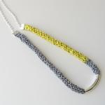 Chartreuse And Gray Necklace