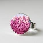Pink Gradient Ring Silk Ribbon Embroidery