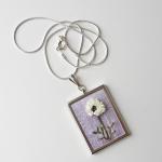 Poppy Necklace August Birthday Embroidered Silk..
