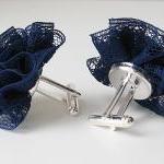 Navy Cuff Links Lace For Her Nautical Theme