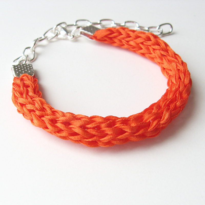 Orange Silk Bracelet